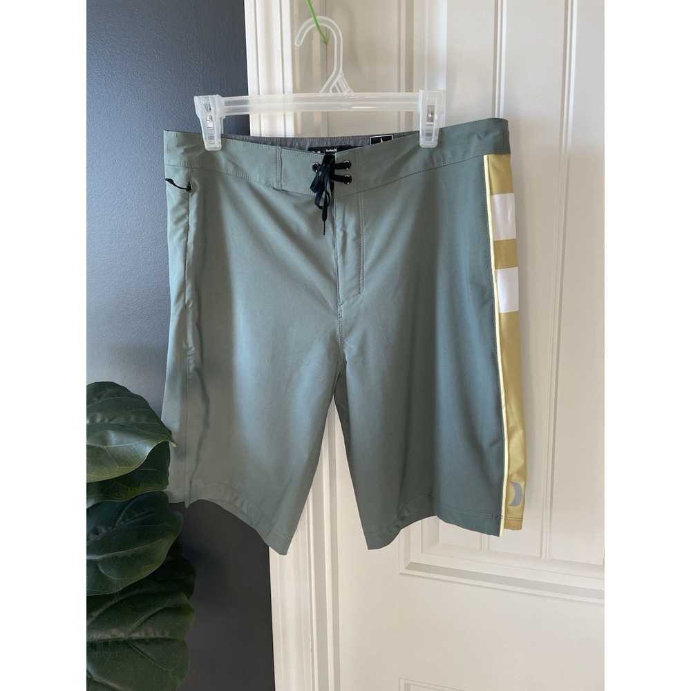 Hurley Phantom JJF Board Shorts 20" Green Yellow Mens Size 31 Swim Beach NWT